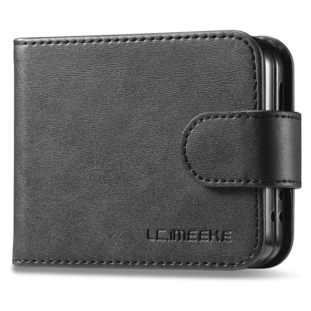 EIDERWOOD Samsung Galaxy Z Flip7 FE / Flip6 Kunstlæder Flip Cover m. Kortholder & Ståfunktion - Sort