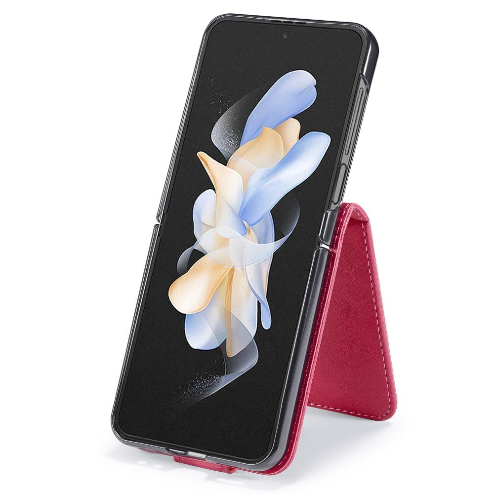 EIDERWOOD Samsung Galaxy Z Flip7 FE / Flip6 Kunstlæder Flip Cover m. Kortholder & Ståfunktion - Lyserød