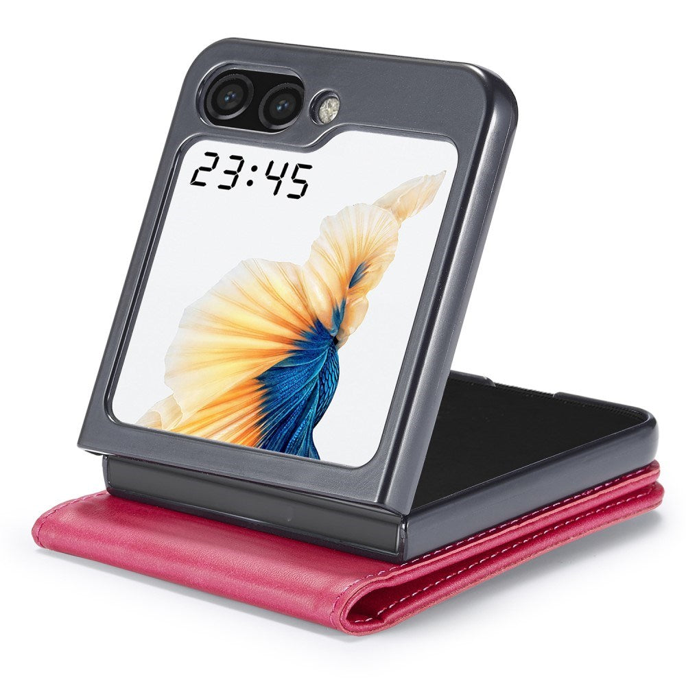 EIDERWOOD Samsung Galaxy Z Flip7 FE / Flip6 Kunstlæder Flip Cover m. Kortholder & Ståfunktion - Lyserød