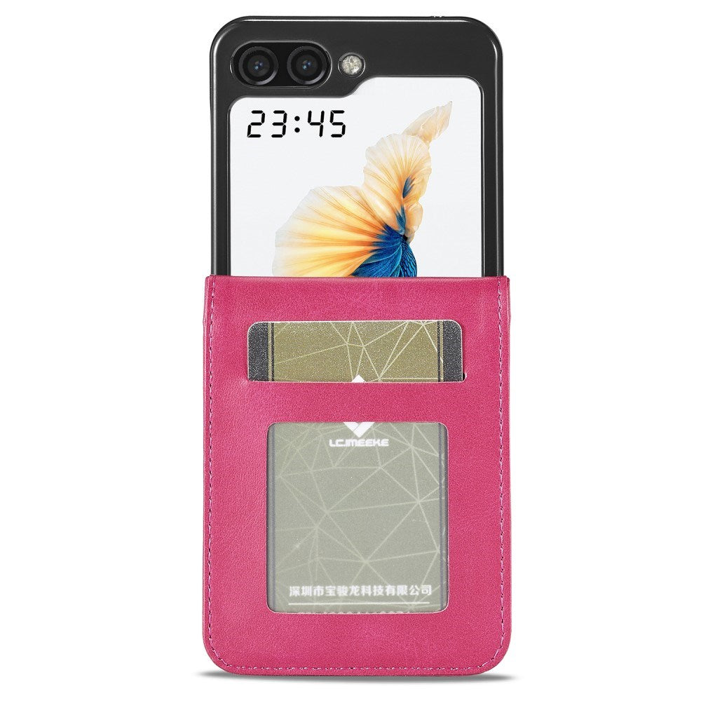 EIDERWOOD Samsung Galaxy Z Flip7 FE / Flip6 Kunstlæder Flip Cover m. Kortholder & Ståfunktion - Lyserød