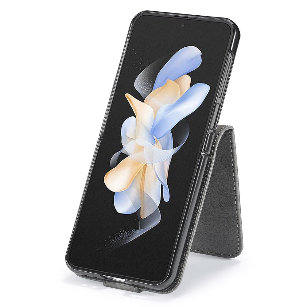 EIDERWOOD Samsung Galaxy Z Flip7 FE / Flip6 Kunstlæder Flip Cover m. Kortholder & Ståfunktion - Grå