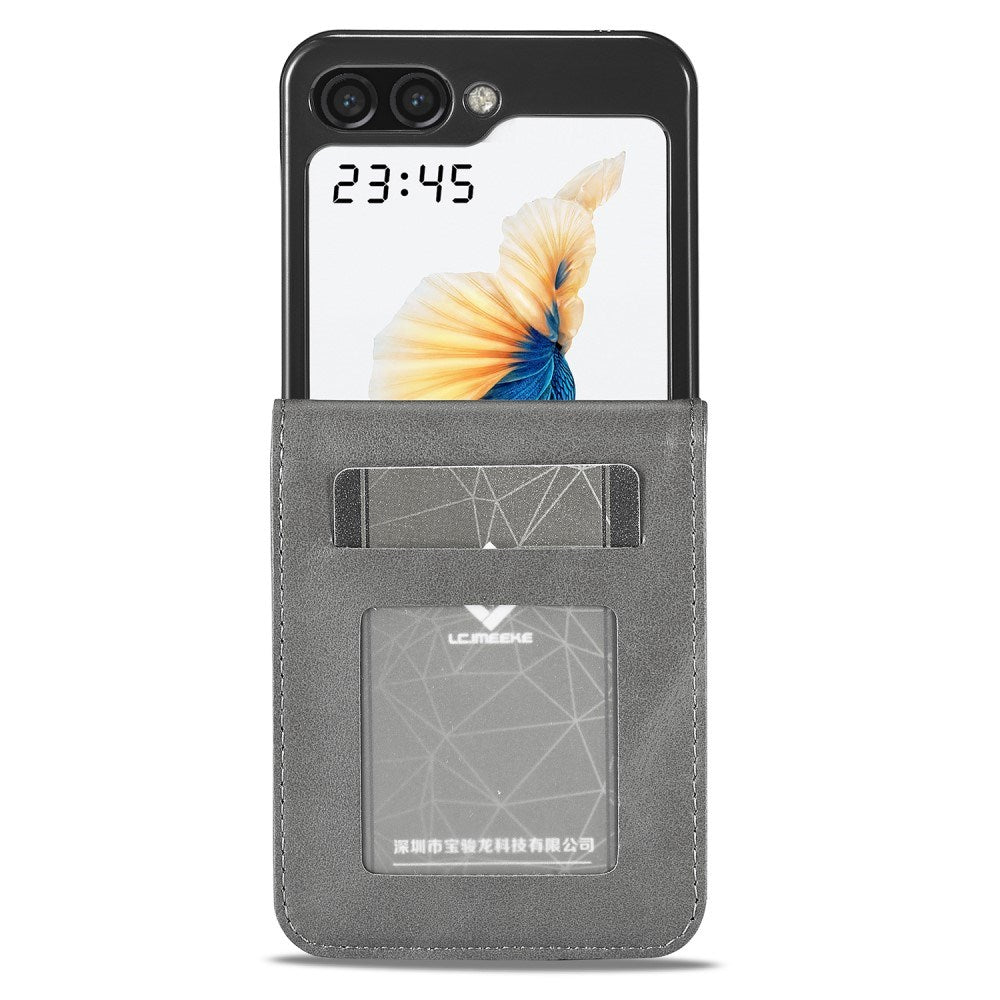 EIDERWOOD Samsung Galaxy Z Flip7 FE / Flip6 Kunstlæder Flip Cover m. Kortholder & Ståfunktion - Grå