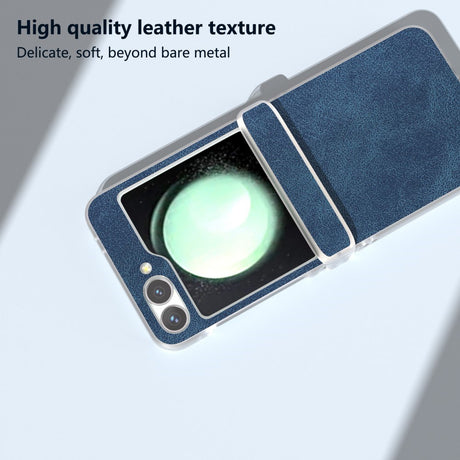 EIDERWOOD Samsung Galaxy Z Flip7 FE / Flip6 Læderbetrukket Plastik Cover - Blå