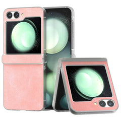 EIDERWOOD Samsung Galaxy Z Flip7 FE / Flip6 Læderbetrukket Plastik Cover - Lyserød