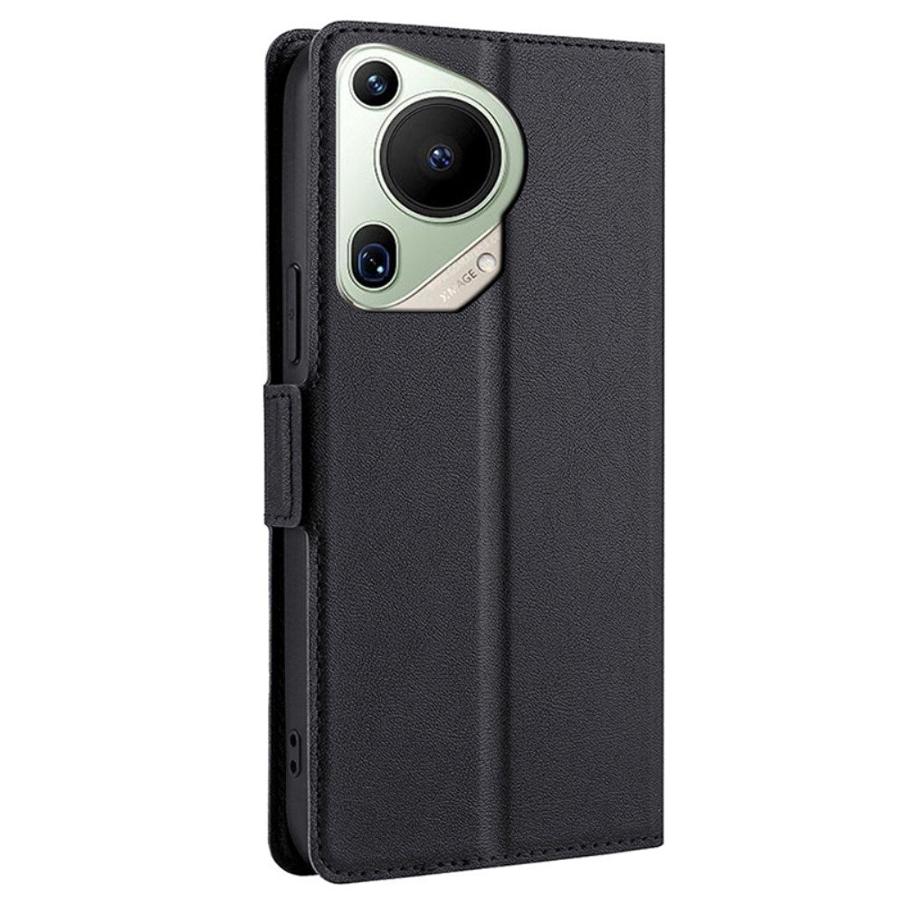EIDERWOOD Huawei Pura 70 Ultra Kunstlæder Flip Cover m. Kortholder & Ståfunktion - Sort