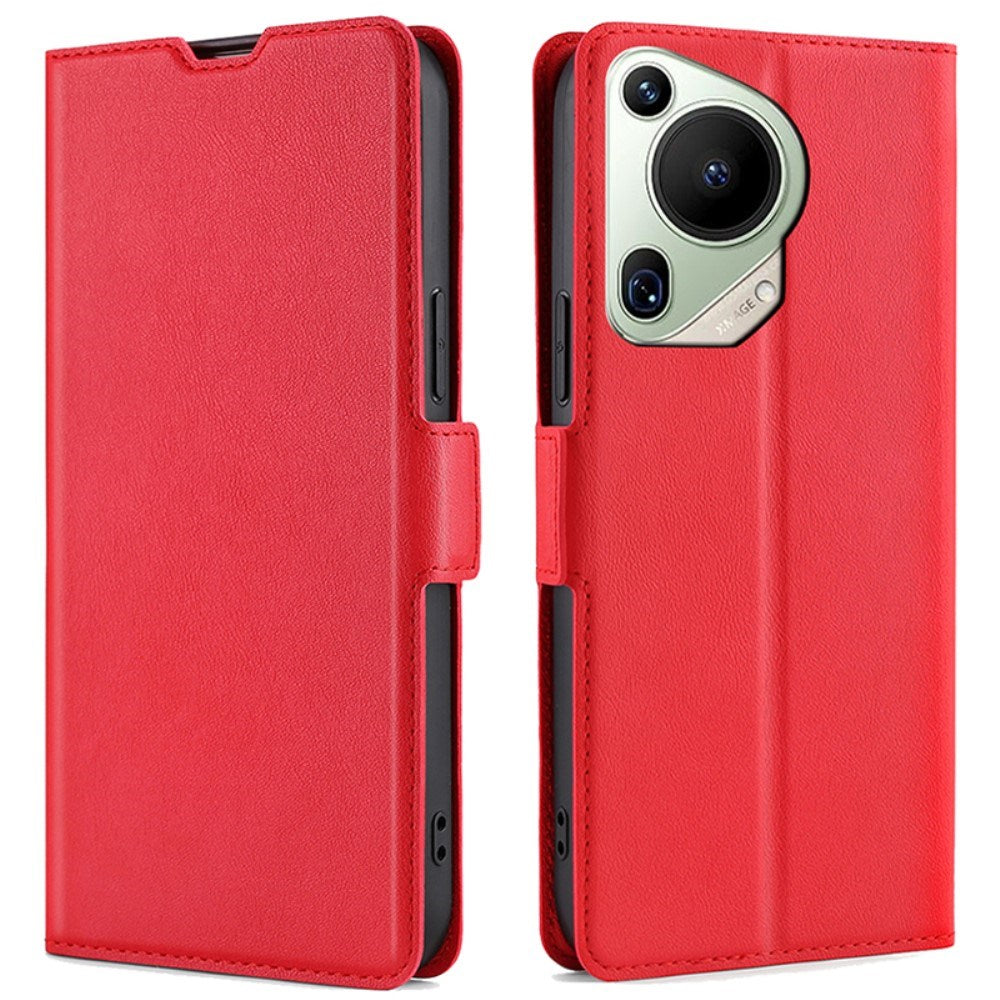 EIDERWOOD Huawei Pura 70 Ultra Kunstlæder Flip Cover m. Kortholder & Ståfunktion - Rød
