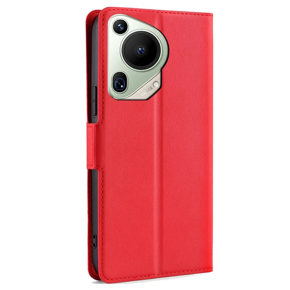 EIDERWOOD Huawei Pura 70 Ultra Kunstlæder Flip Cover m. Kortholder & Ståfunktion - Rød