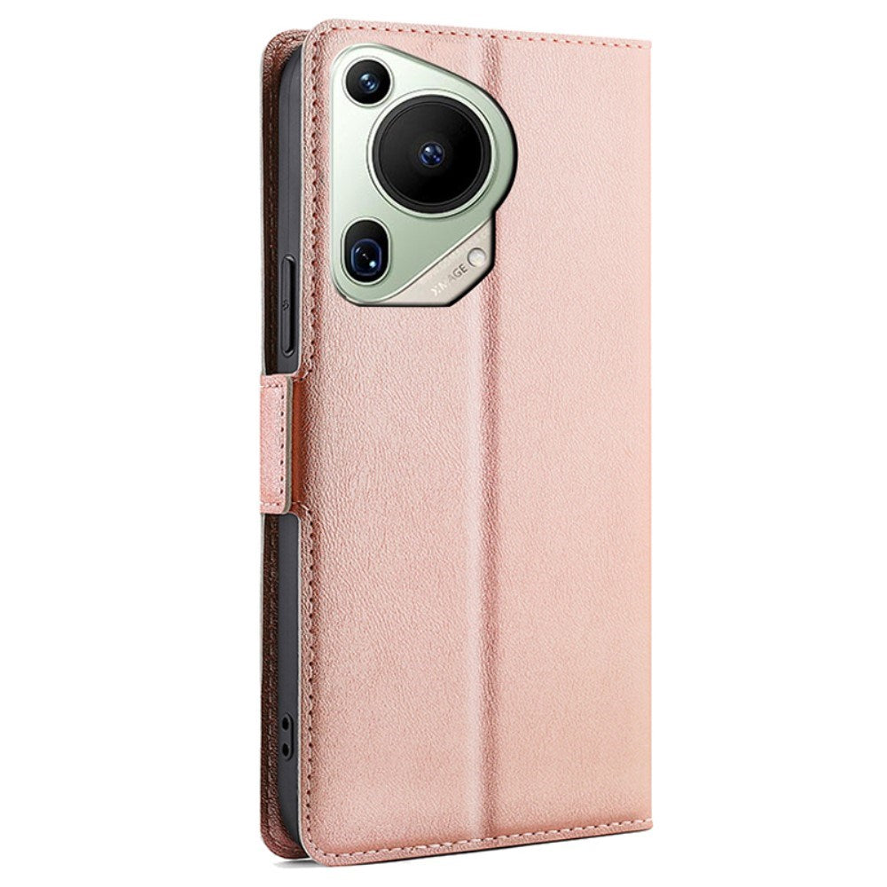 EIDERWOOD Huawei Pura 70 Ultra Kunstlæder Flip Cover m. Kortholder & Ståfunktion - Rose Gold