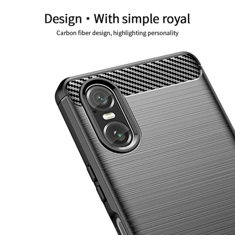 Sony Xperia 10 VI Mofi Brushed Carbon Fiber Fleksibelt Plastik Cover - Rød