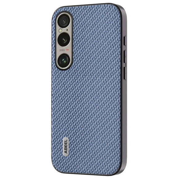 Sony Xperia 1 VI Carbon Fiber Læderbetrukket Cover - Lyseblå