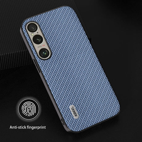 Sony Xperia 1 VI Carbon Fiber Læderbetrukket Cover - Lyseblå