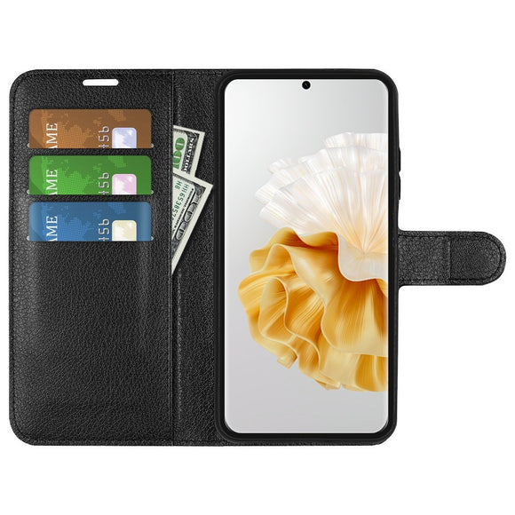 EIDERWOOD Huawei Pura 70 Kunstlæder Flip Cover m. Kortholder & Ståfunktion - Sort