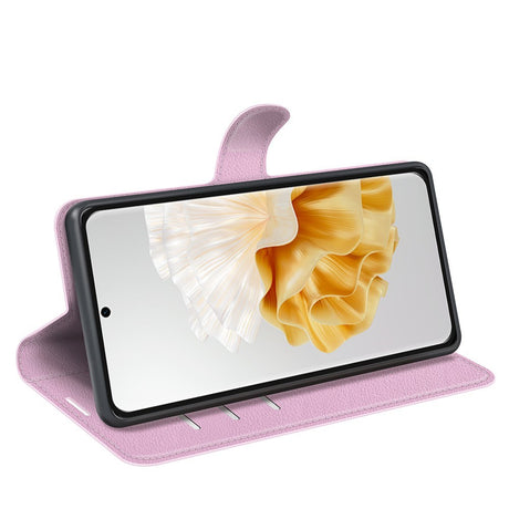 EIDERWOOD Huawei Pura 70 Kunstlæder Flip Cover m. Kortholder & Ståfunktion - Lyserød