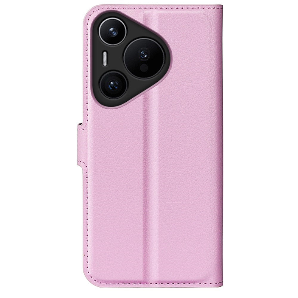 EIDERWOOD Huawei Pura 70 Kunstlæder Flip Cover m. Kortholder & Ståfunktion - Lyserød