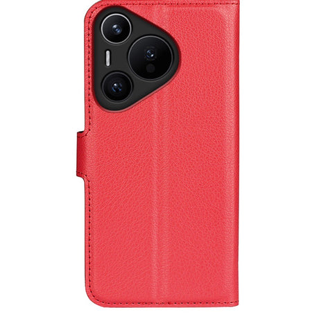 EIDERWOOD Huawei Pura 70 Kunstlæder Flip Cover m. Kortholder & Ståfunktion - Rød