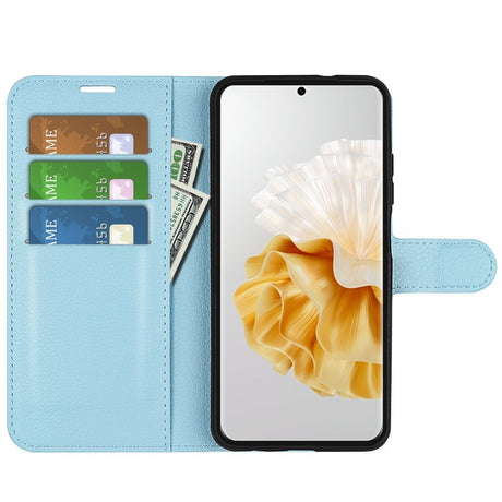 EIDERWOOD Huawei Pura 70 Kunstlæder Flip Cover m. Kortholder & Ståfunktion - Blå