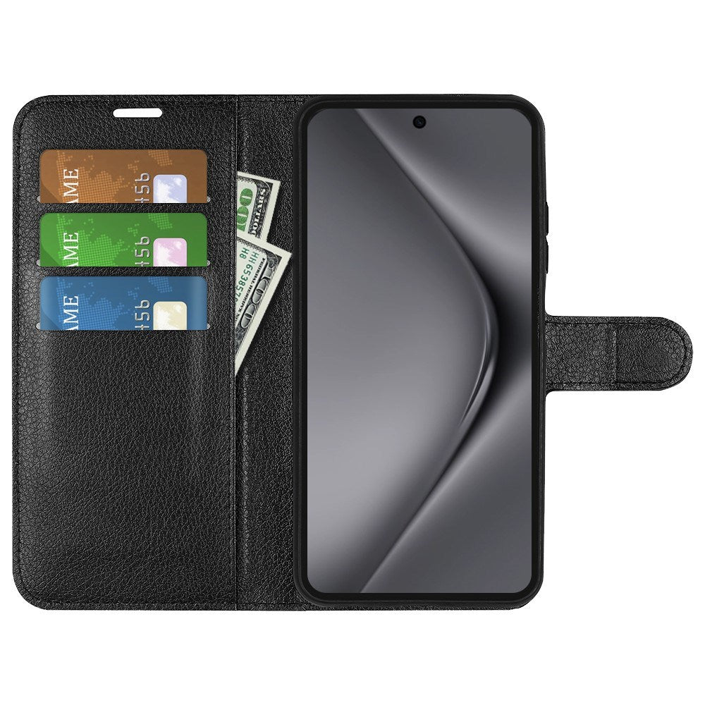 EIDERWOOD Huawei Pura 70 Pro / 70 Pro+ (Plus) Kunstlæder Flip Cover m. Kortholder & Ståfunktion - Sort