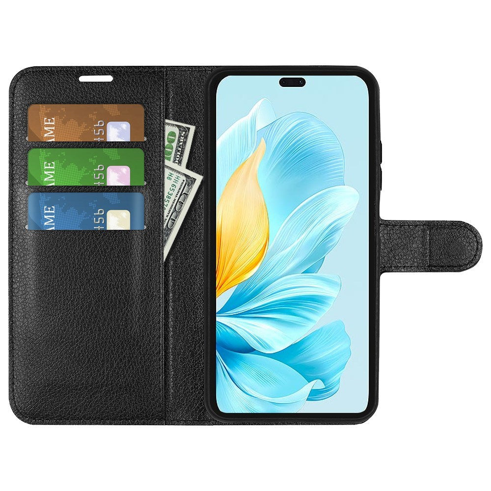 EIDERWOOD Honor 200 Lite Kunstlæder Flip Cover m. Kortholder & Ståfunktion - Sort