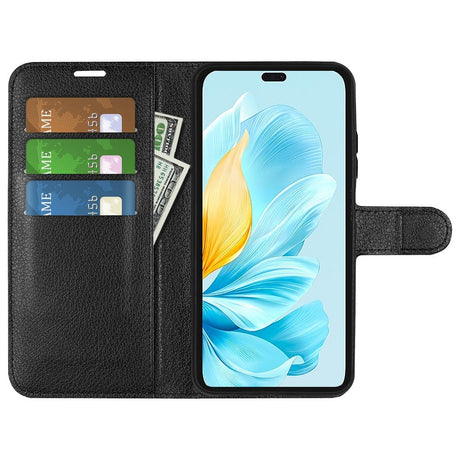 EIDERWOOD Honor 200 Lite Kunstlæder Flip Cover m. Kortholder & Ståfunktion - Sort