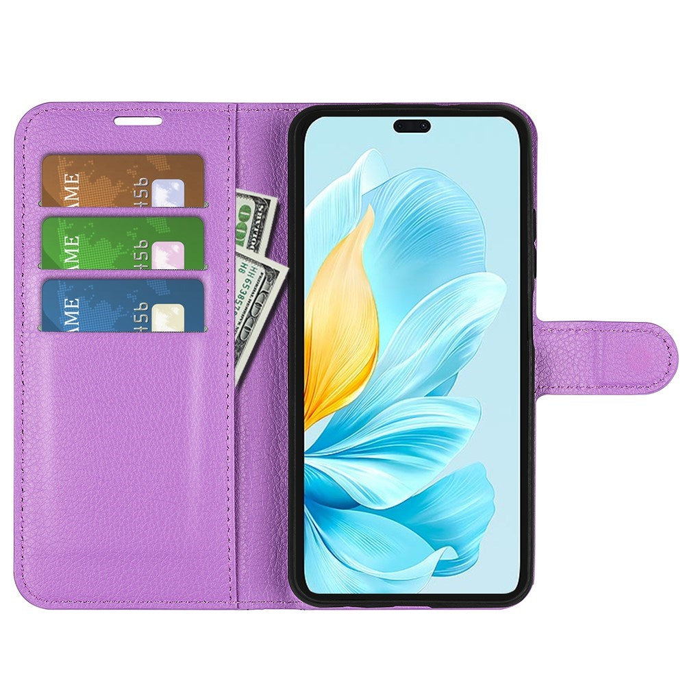 EIDERWOOD Honor 200 Lite Kunstlæder Flip Cover m. Kortholder & Ståfunktion - Lilla