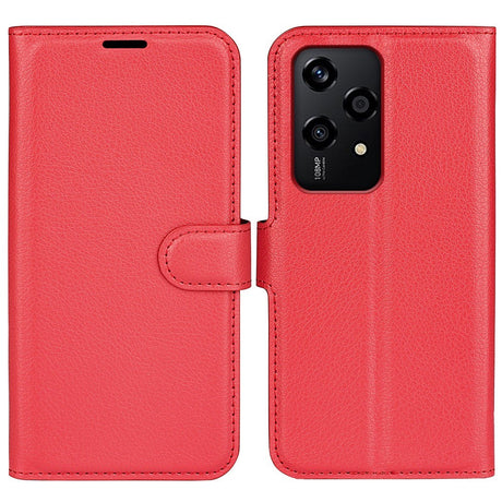 EIDERWOOD Honor 200 Lite Kunstlæder Flip Cover m. Kortholder & Ståfunktion - Rød