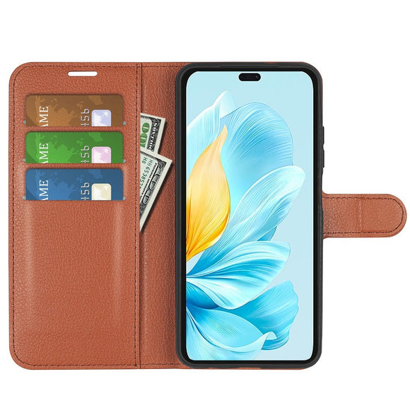EIDERWOOD Honor 200 Lite Kunstlæder Flip Cover m. Kortholder & Ståfunktion - Brun