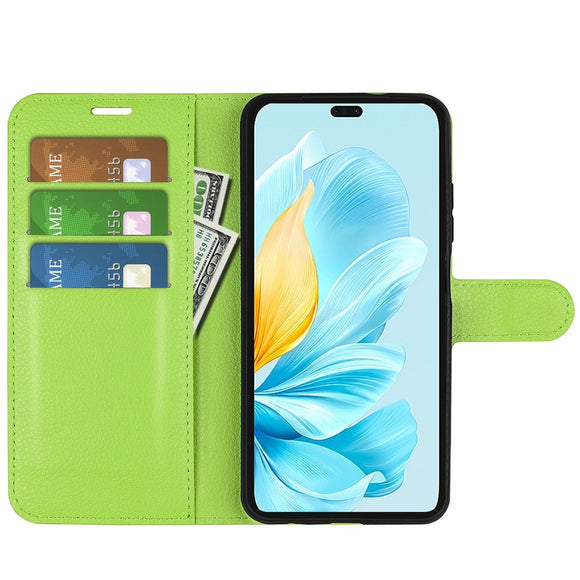 EIDERWOOD Honor 200 Lite Kunstlæder Flip Cover m. Kortholder & Ståfunktion - Grøn