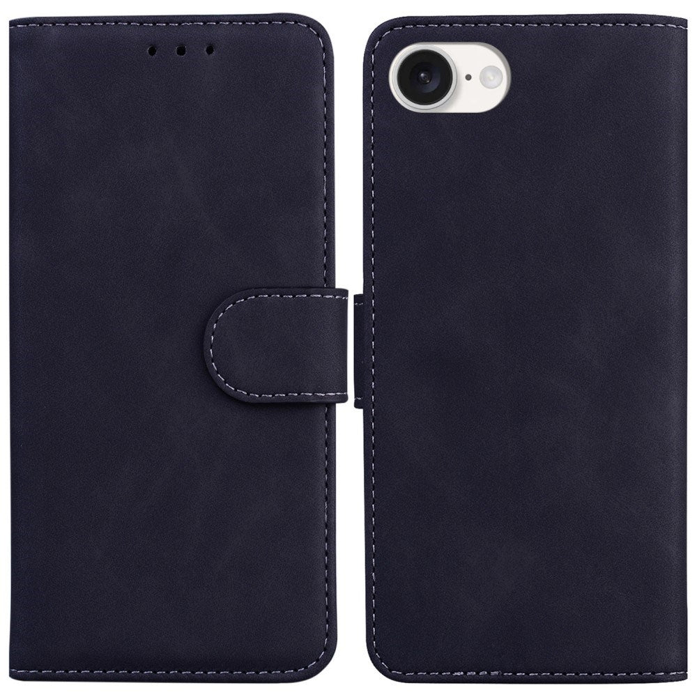 EIDERWOOD iPhone 17e / 16e Kunstlæder Flip Cover m. Pung & Ståfunktion - Sort