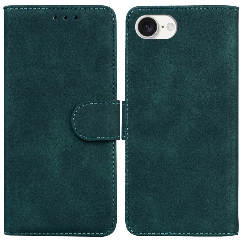 EIDERWOOD iPhone 17e / 16e Kunstlæder Flip Cover m. Pung & Ståfunktion - Mørkegrøn