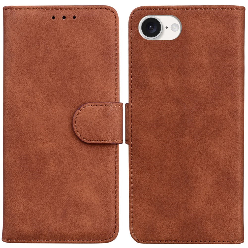 EIDERWOOD iPhone 17e / 16e Kunstlæder Flip Cover m. Pung & Ståfunktion - Brun