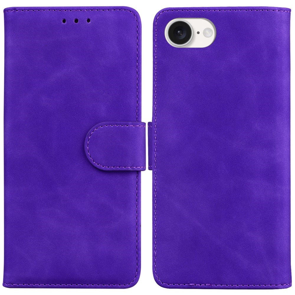 EIDERWOOD iPhone 17e / 16e Kunstlæder Flip Cover m. Pung & Ståfunktion - Lilla