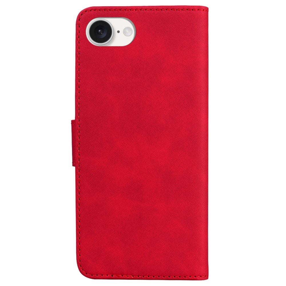 EIDERWOOD iPhone 17e / 16e Kunstlæder Flip Cover m. Pung & Ståfunktion - Rød