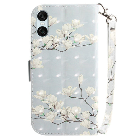 EIDERWOOD Sony Xperia 5 VI Læder Cover m. Pung & Strop - Magnolia Blomster