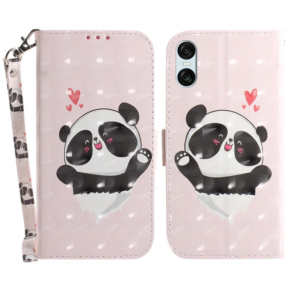 EIDERWOOD Sony Xperia 5 VI Læder Cover m. Pung & Strop - Glad Panda