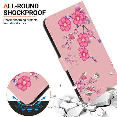 EIDERWOOD iPhone 17e / 16e Imiteret Læder Cover m. Pung & Strop - Lyserød med Blomster
