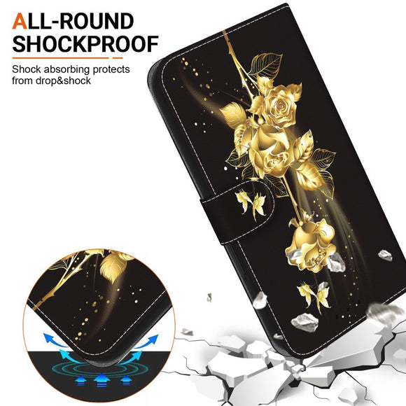 EIDERWOOD iPhone 17e / 16e Imiteret Læder Cover m. Pung & Strop - Guld Rose