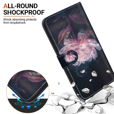 EIDERWOOD iPhone 17e / 16e Imiteret Læder Cover m. Pung & Strop - Lilla Pæon