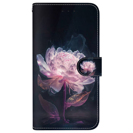 EIDERWOOD iPhone 17e / 16e Imiteret Læder Cover m. Pung & Strop - Lilla Pæon
