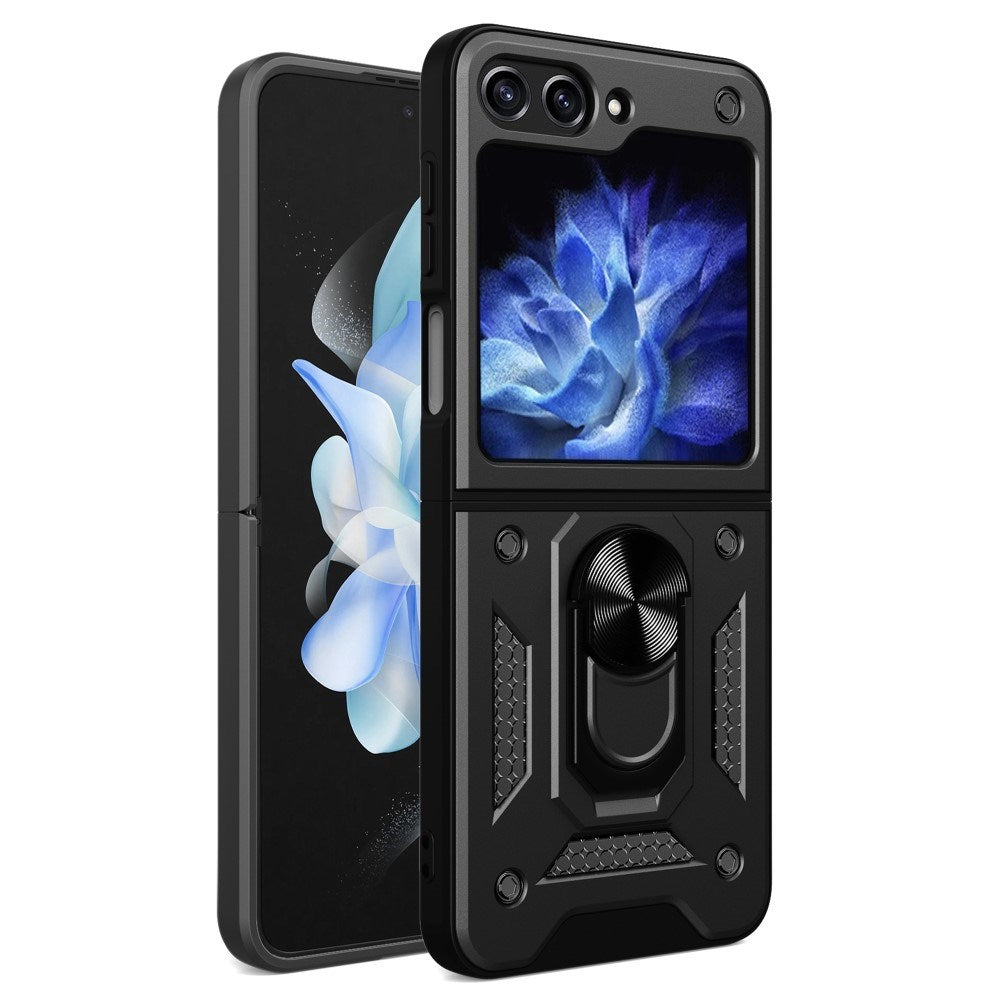 EIDERWOOD Samsung Galaxy Z Flip7 FE / Flip6 Hybrid Håndværker Cover m. Kickstand - Sort