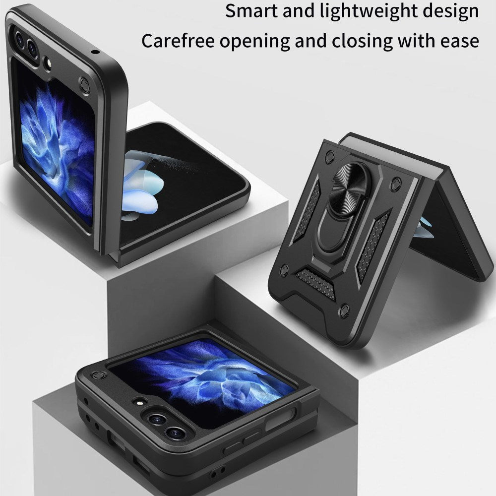 EIDERWOOD Samsung Galaxy Z Flip7 FE / Flip6 Hybrid Håndværker Cover m. Kickstand - Sort