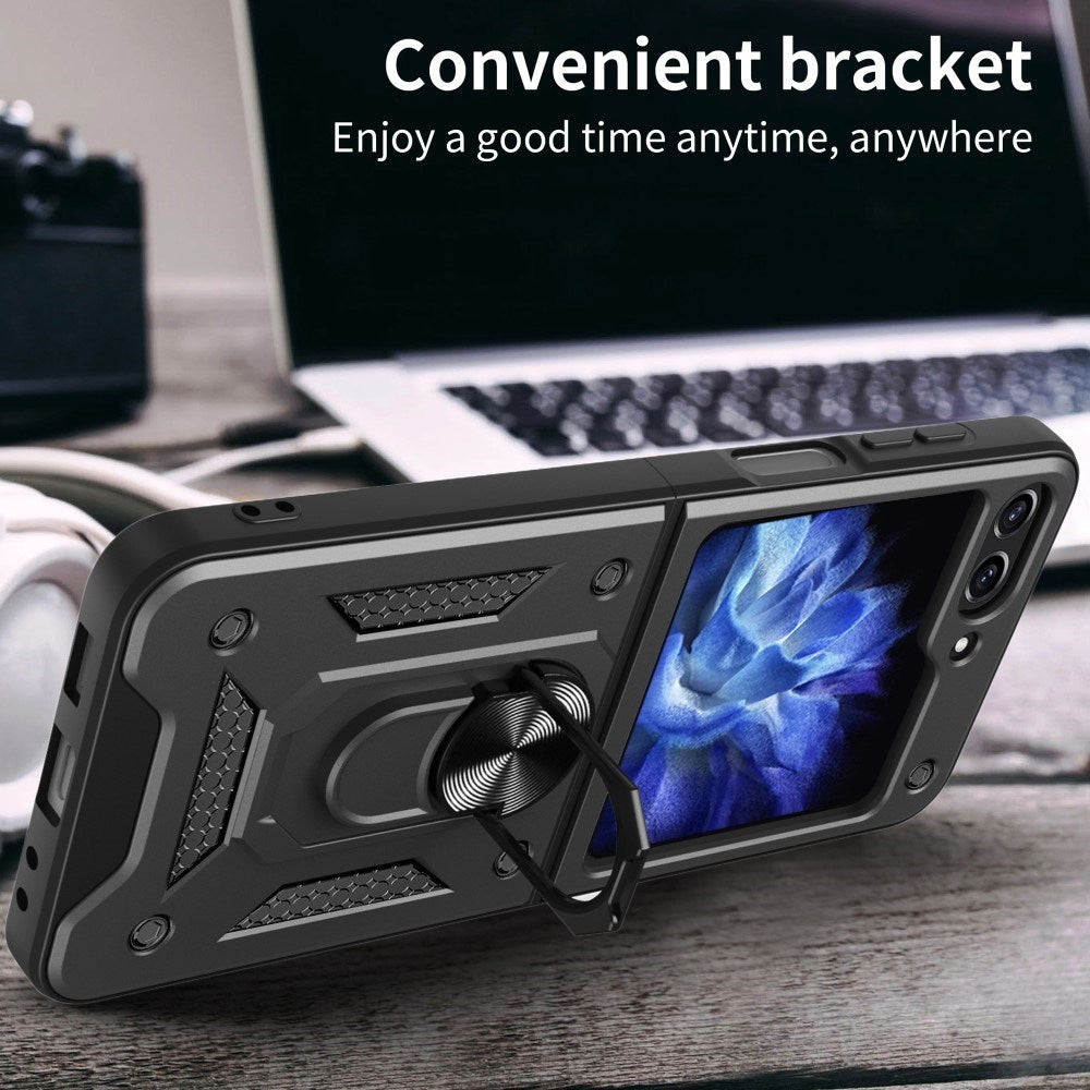 EIDERWOOD Samsung Galaxy Z Flip7 FE / Flip6 Hybrid Håndværker Cover m. Kickstand - Sort