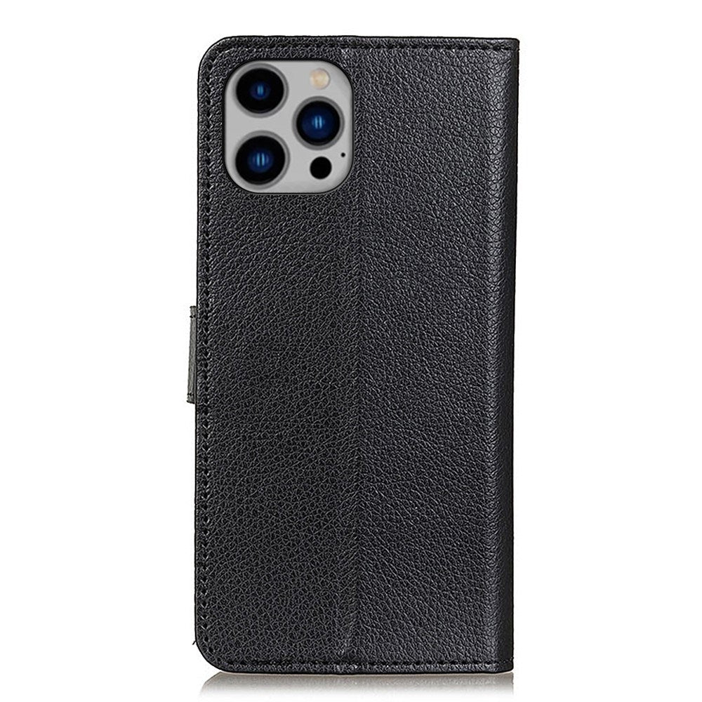 EIDERWOOD iPhone 16 Pro Max Litchi Læder Cover m. Pung - Sort