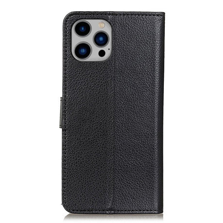 EIDERWOOD iPhone 16 Pro Max Litchi Læder Cover m. Pung - Sort