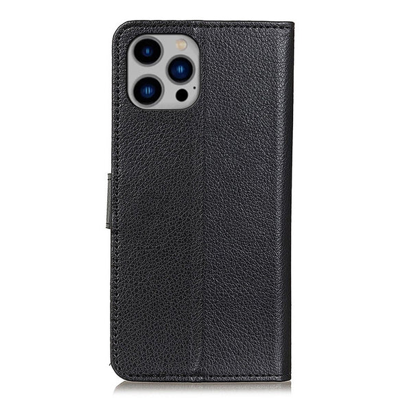 EIDERWOOD iPhone 16 Pro Max Litchi Læder Cover m. Pung - Sort
