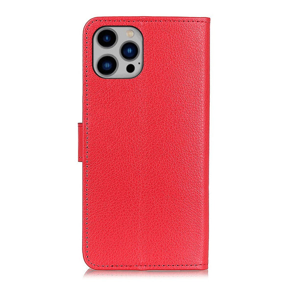 EIDERWOOD iPhone 16 Pro Max Litchi Læder Cover m. Pung - Rød