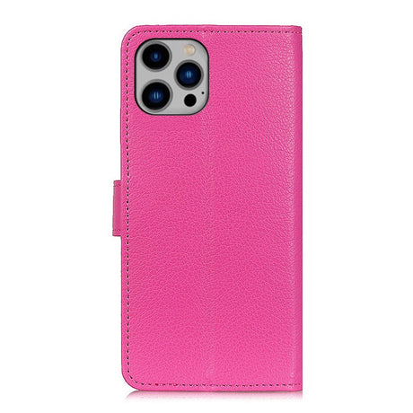 EIDERWOOD iPhone 16 Pro Max Litchi Læder Cover m. Pung - Pink