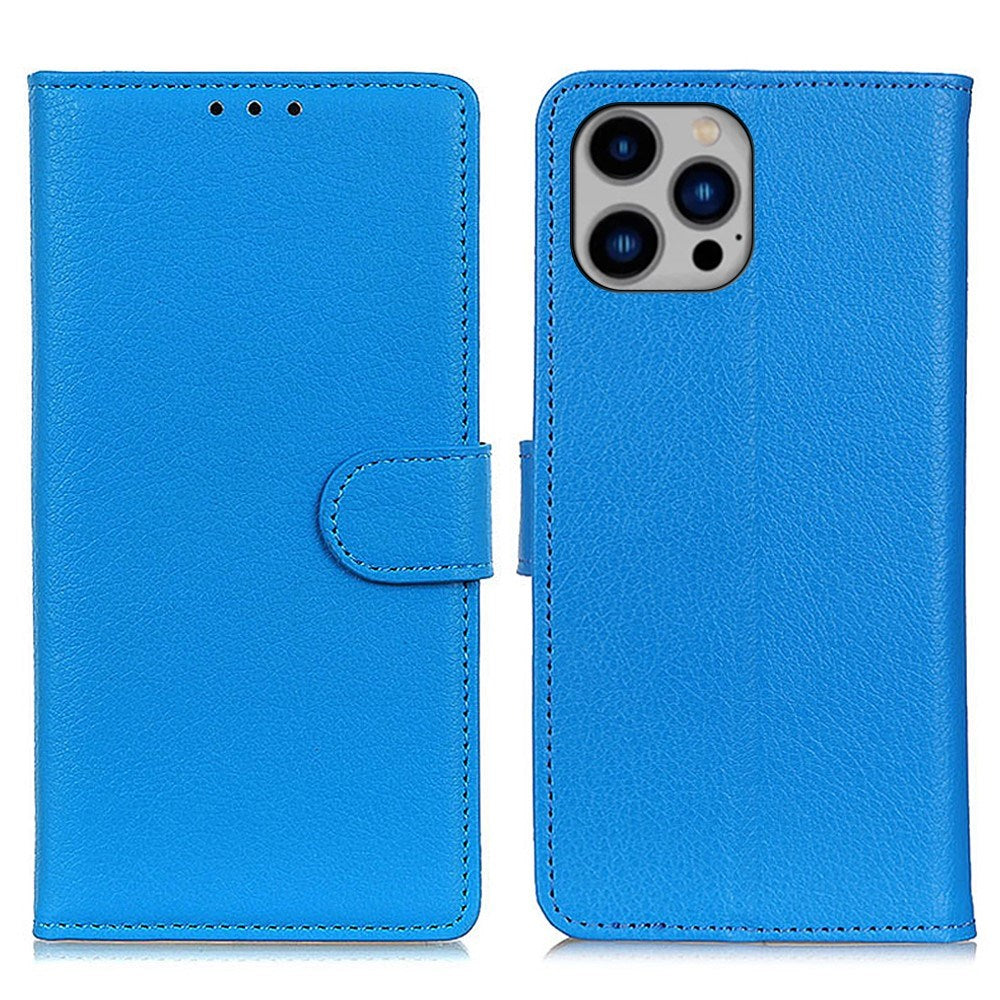 EIDERWOOD iPhone 16 Pro Max Litchi Læder Cover m. Pung - Blå