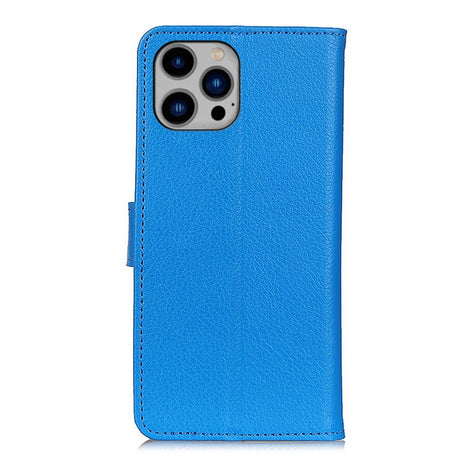 EIDERWOOD iPhone 16 Pro Max Litchi Læder Cover m. Pung - Blå