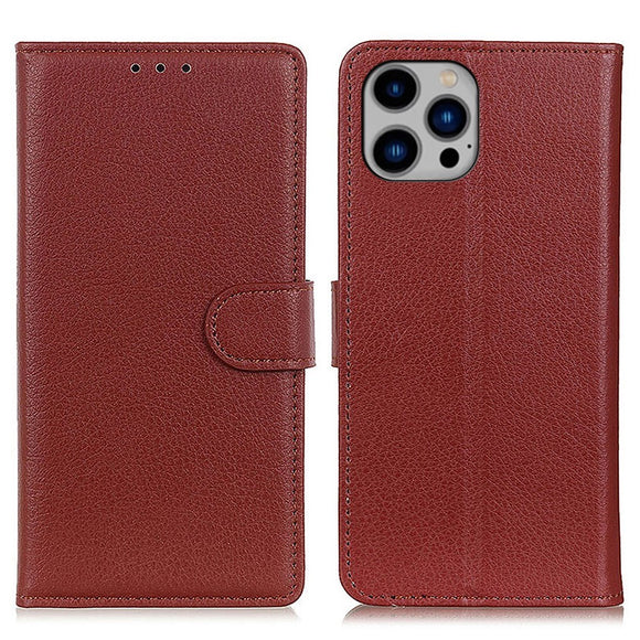 EIDERWOOD iPhone 16 Pro Max Litchi Læder Cover m. Pung - Brun