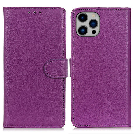 EIDERWOOD iPhone 16 Pro Max Litchi Læder Cover m. Pung - Lilla